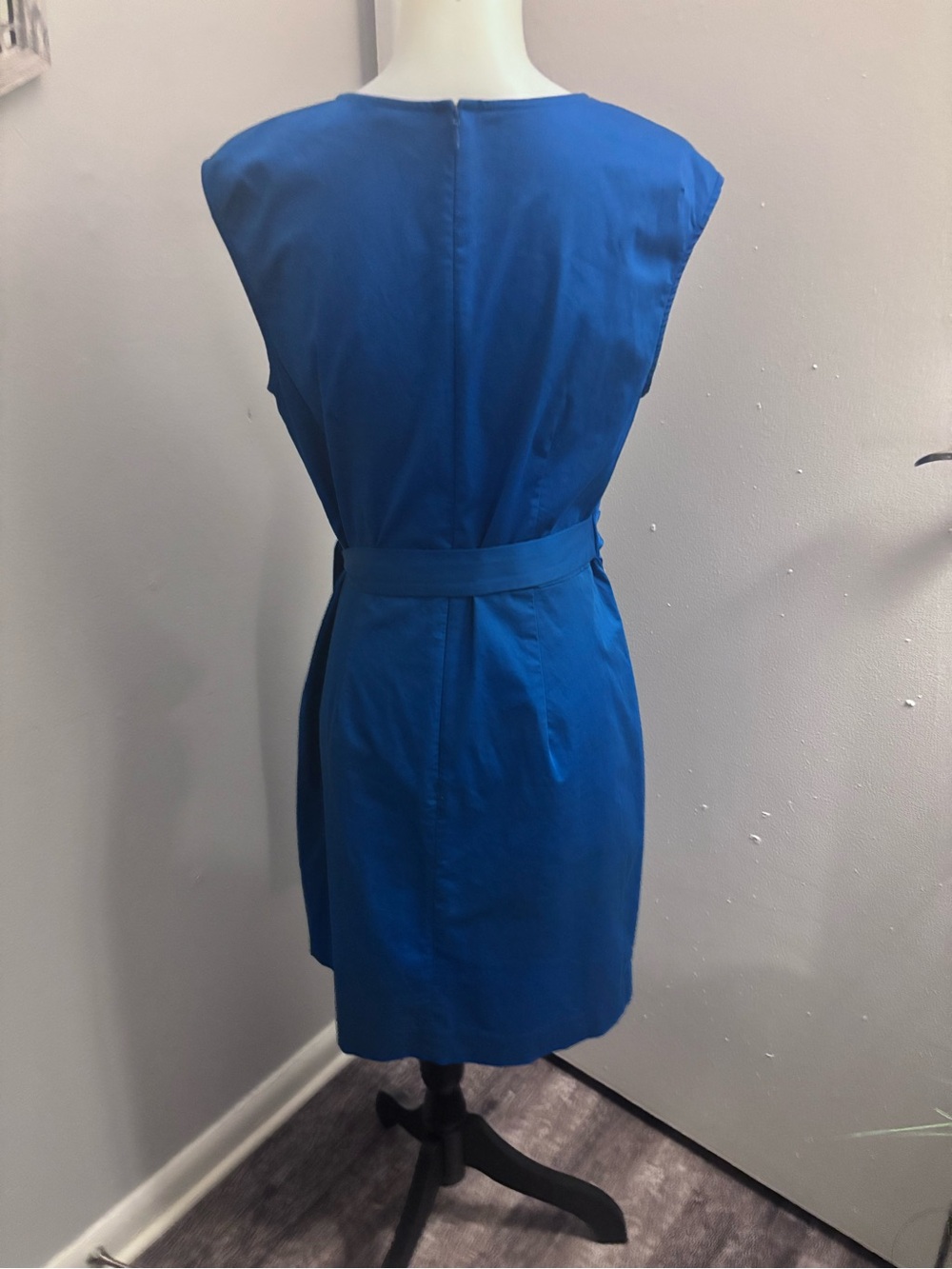 Ann Taylor Cobalt Blue Tie-Waist Midi Dress - Picture 7 of 12